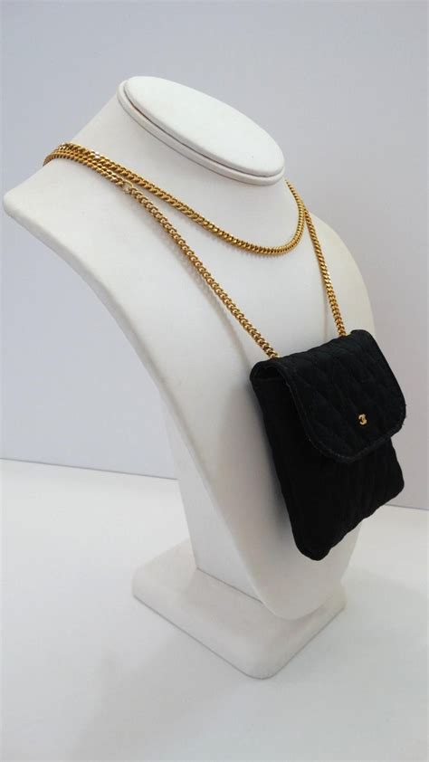 chanel compact bag necklace|chanel dress necklace.